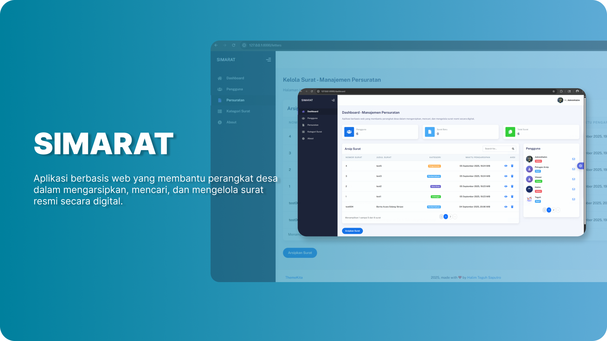 SIMARAT — Sistem Informasi Persuratan
